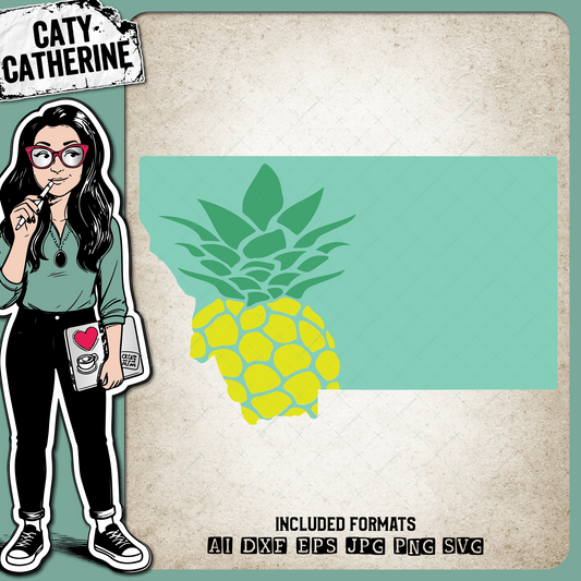 Montana US State Pineapple Summer – Travel SVG Design by Caty Catherine