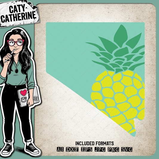 Nevada US State Pineapple Summer – Travel SVG Design by Caty Catherine