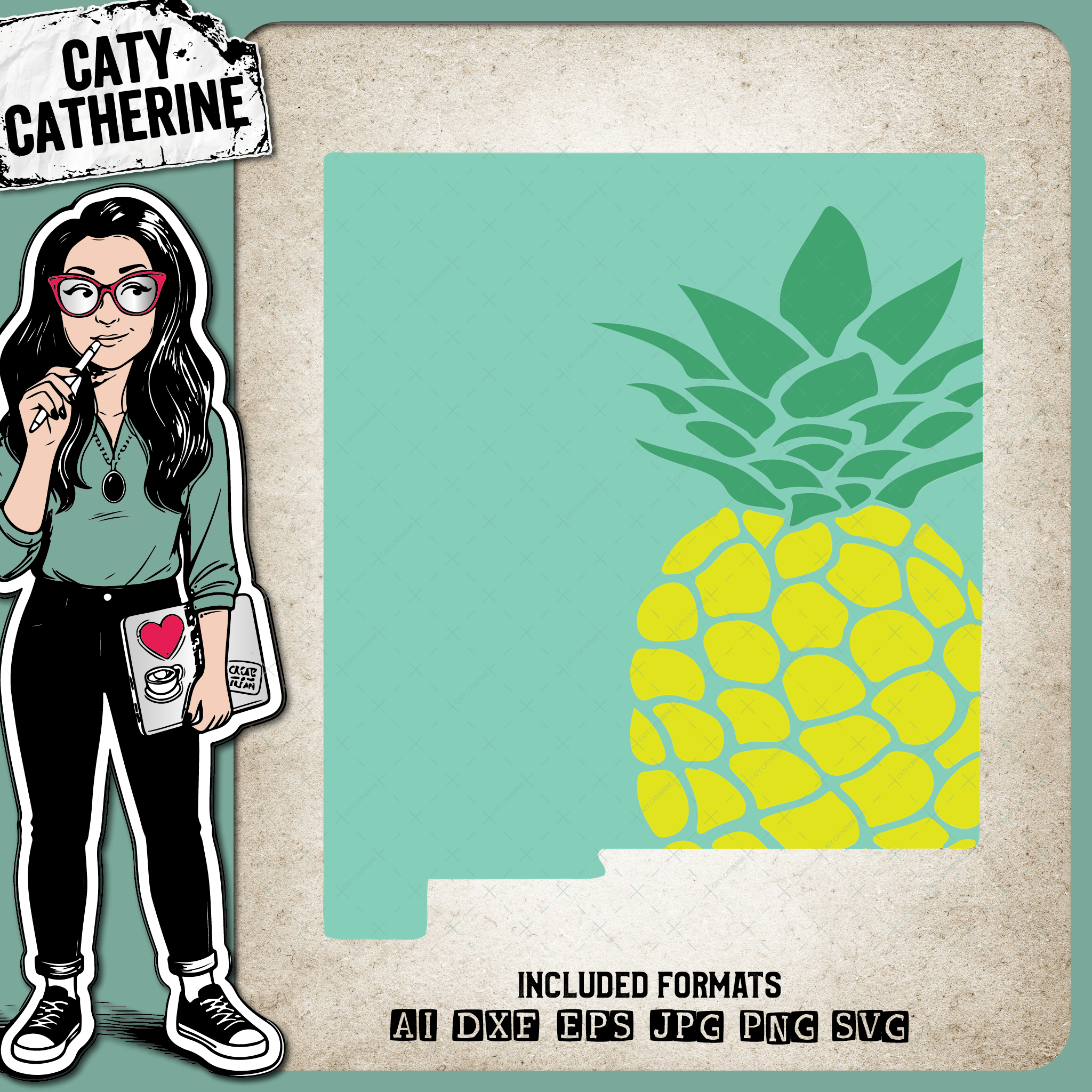 New Mexico US State Pineapple Summer – Travel SVG Design by Caty Catherine