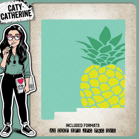 New Mexico US State Pineapple Summer – Travel SVG Design by Caty Catherine