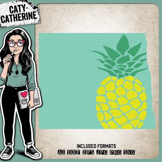 North Dakota US State Pineapple Summer – Travel SVG Design by Caty Catherine