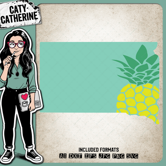 South Dakota US State Pineapple Summer – Travel SVG Design by Caty Catherine