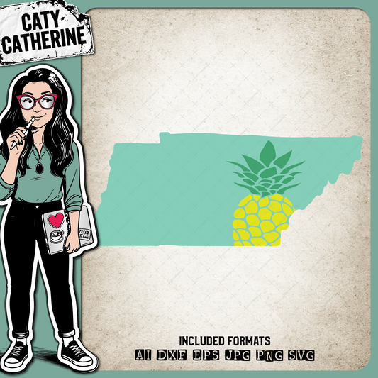 Tennessee US State Pineapple Summer – Travel SVG Design by Caty Catherine