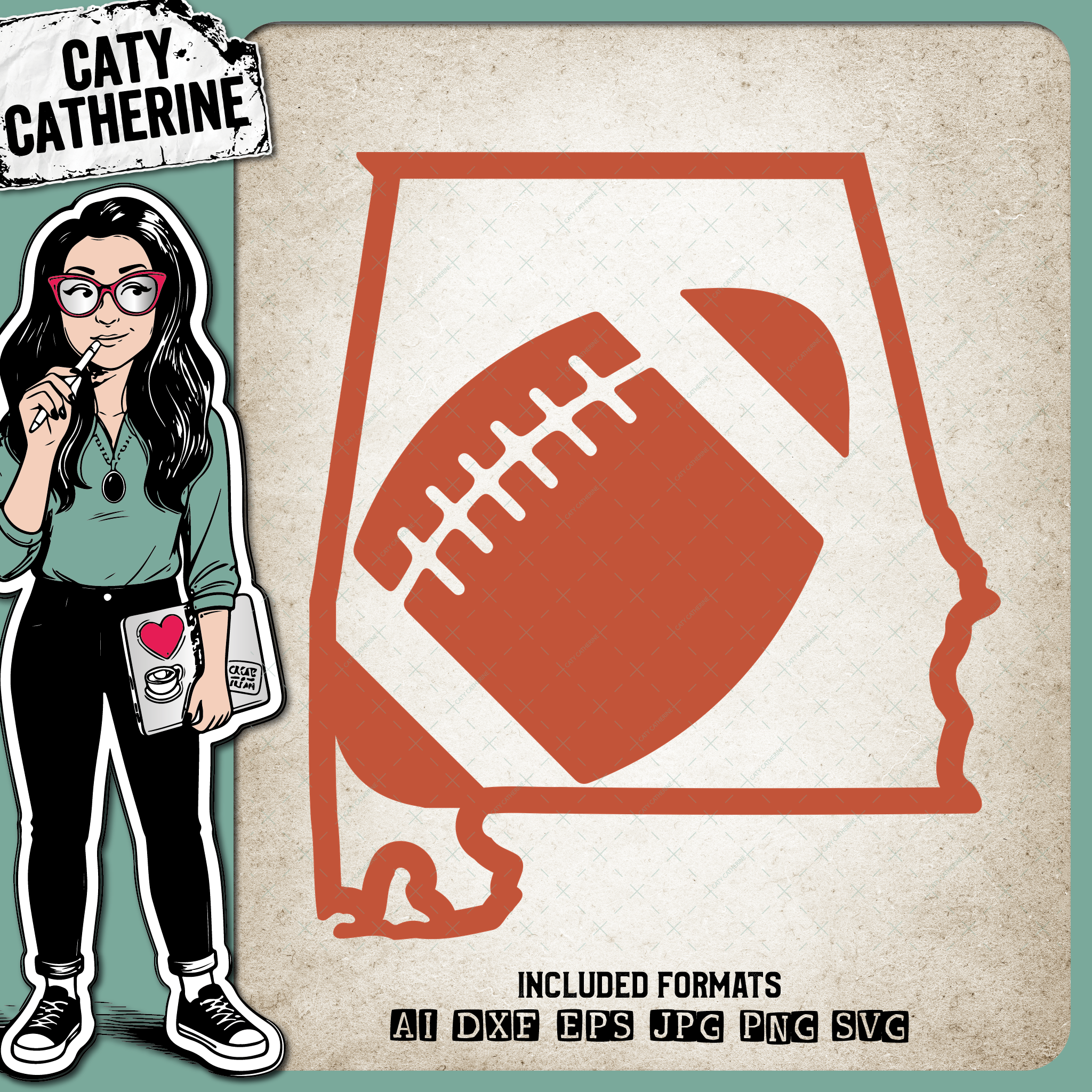 Alabama US State American Football NFL – Travel SVG Design by Caty Catherine