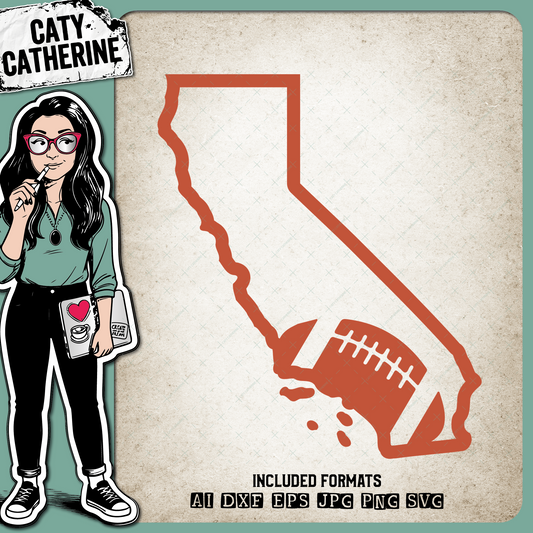 California US State American Football NFL – Travel SVG Design by Caty Catherine