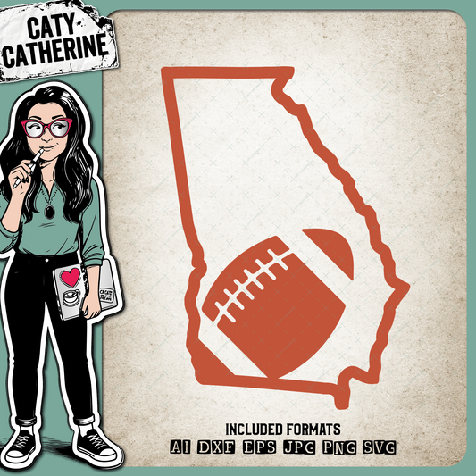 Georgia US State American Football NFL – Travel SVG Design by Caty Catherine
