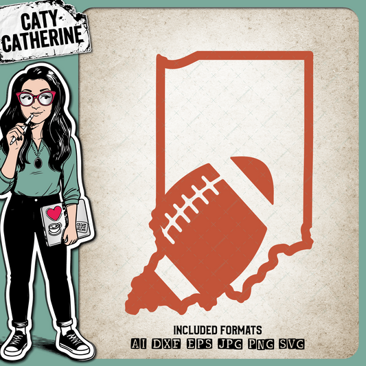Indiana US State American Football NFL – Travel SVG Design by Caty Catherine