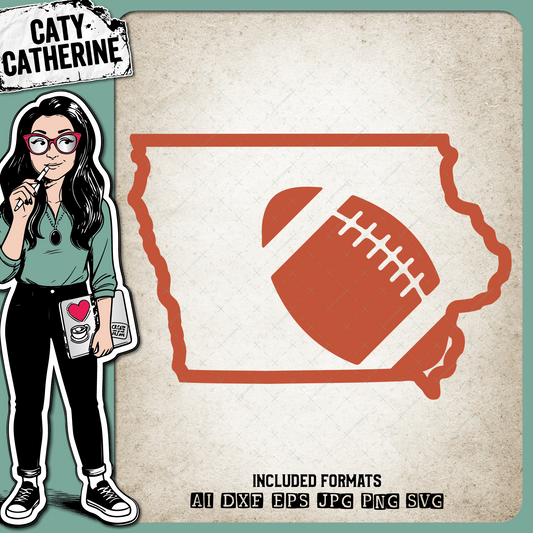Iowa US State American Football NFL – Travel SVG Design by Caty Catherine