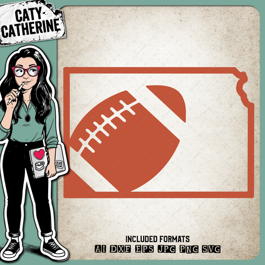 Kansas US State American Football NFL – Travel SVG Design by Caty Catherine