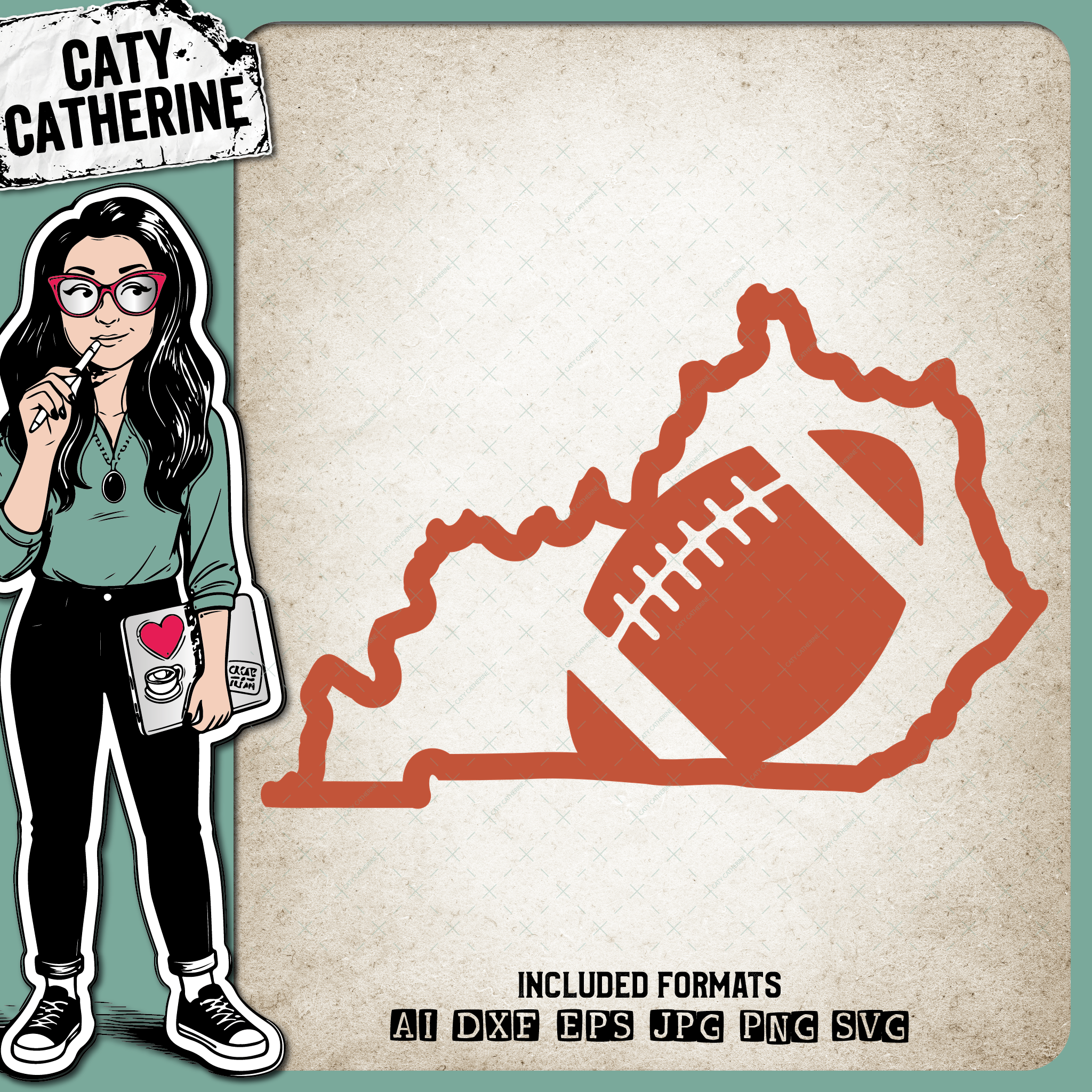 Kentucky US State American Football NFL – Travel SVG Design by Caty Catherine