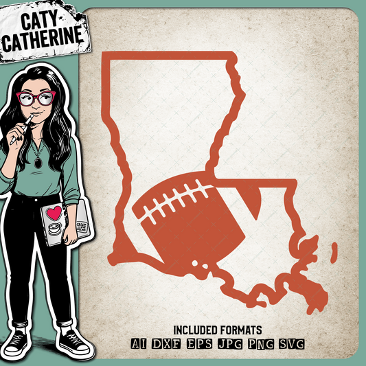 Louisiana US State American Football NFL – Travel SVG Design by Caty Catherine