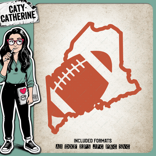 Maine US State American Football NFL – Travel SVG Design by Caty Catherine