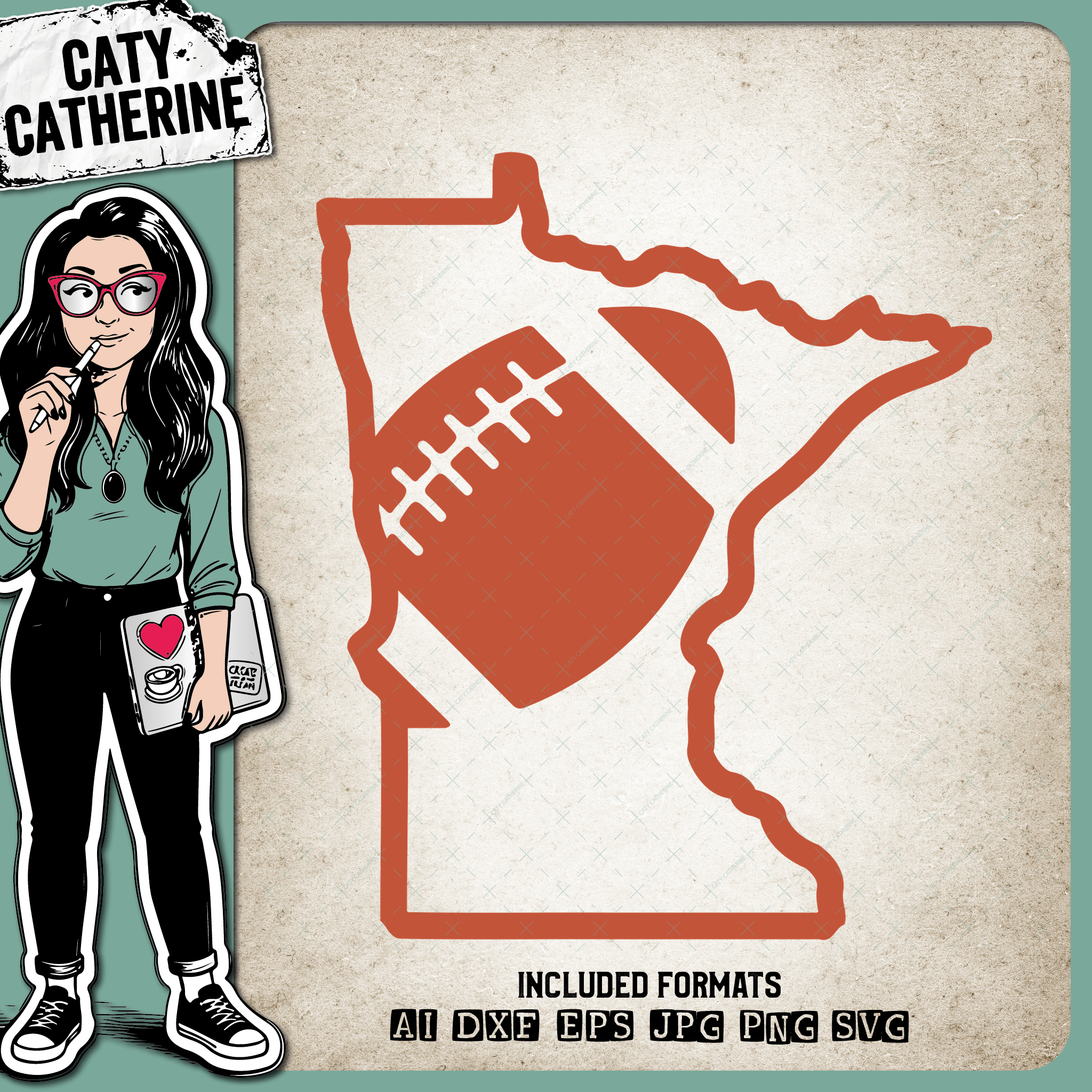 Minnesota US State American Football NFL – Travel SVG Design by Caty Catherine