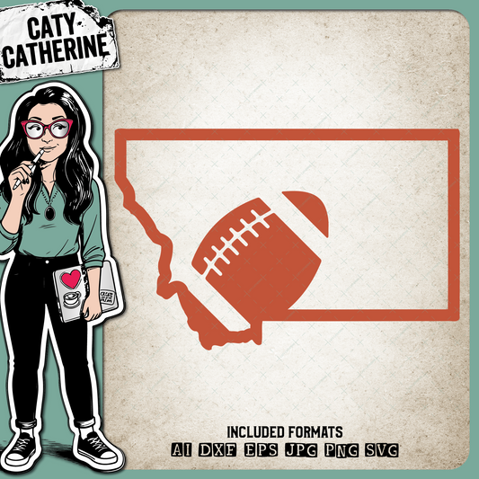 Montana US State American Football NFL – Travel SVG Design by Caty Catherine