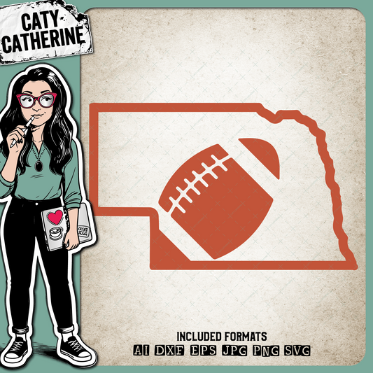 Nebraska US State American Football NFL – Travel SVG Design by Caty Catherine