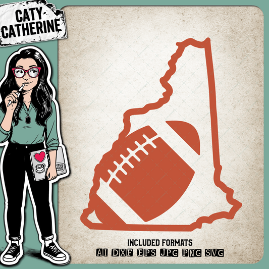 New-Hampshire US State American Football NFL – Travel SVG Design by Caty Catherine