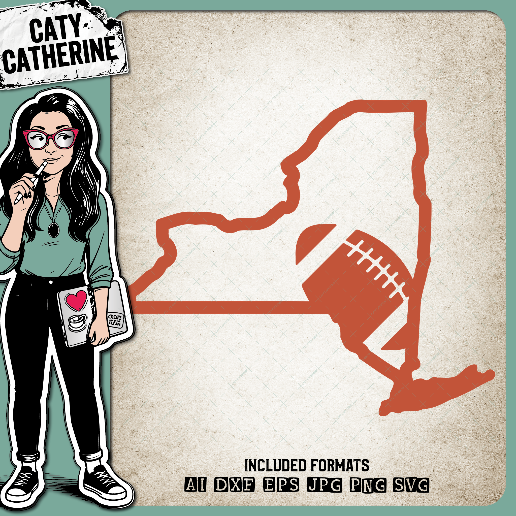 New-York US State American Football NFL – Travel SVG Design by Caty Catherine