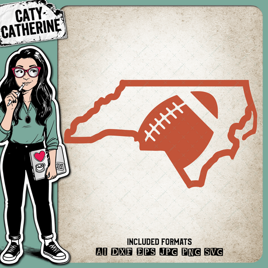 North Carolina US State American Football NFL – Travel SVG Design by Caty Catherine