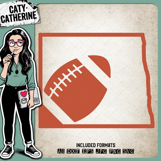 North Dakota US State American Football NFL – Travel SVG Design by Caty Catherine
