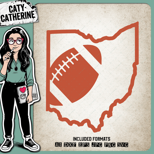Ohio US State American Football NFL – Travel SVG Design by Caty Catherine