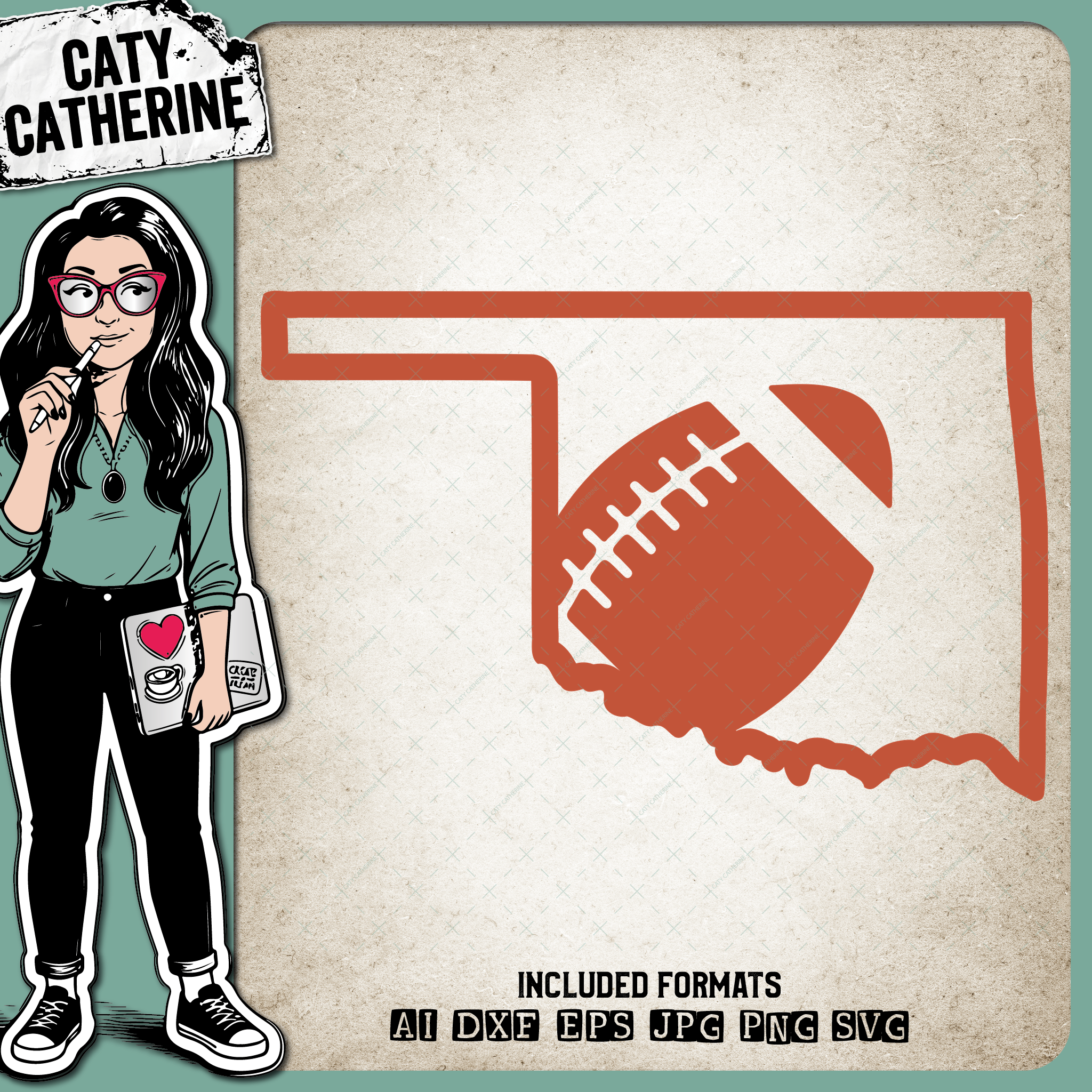 Oklahoma US State American Football NFL – Travel SVG Design by Caty Catherine