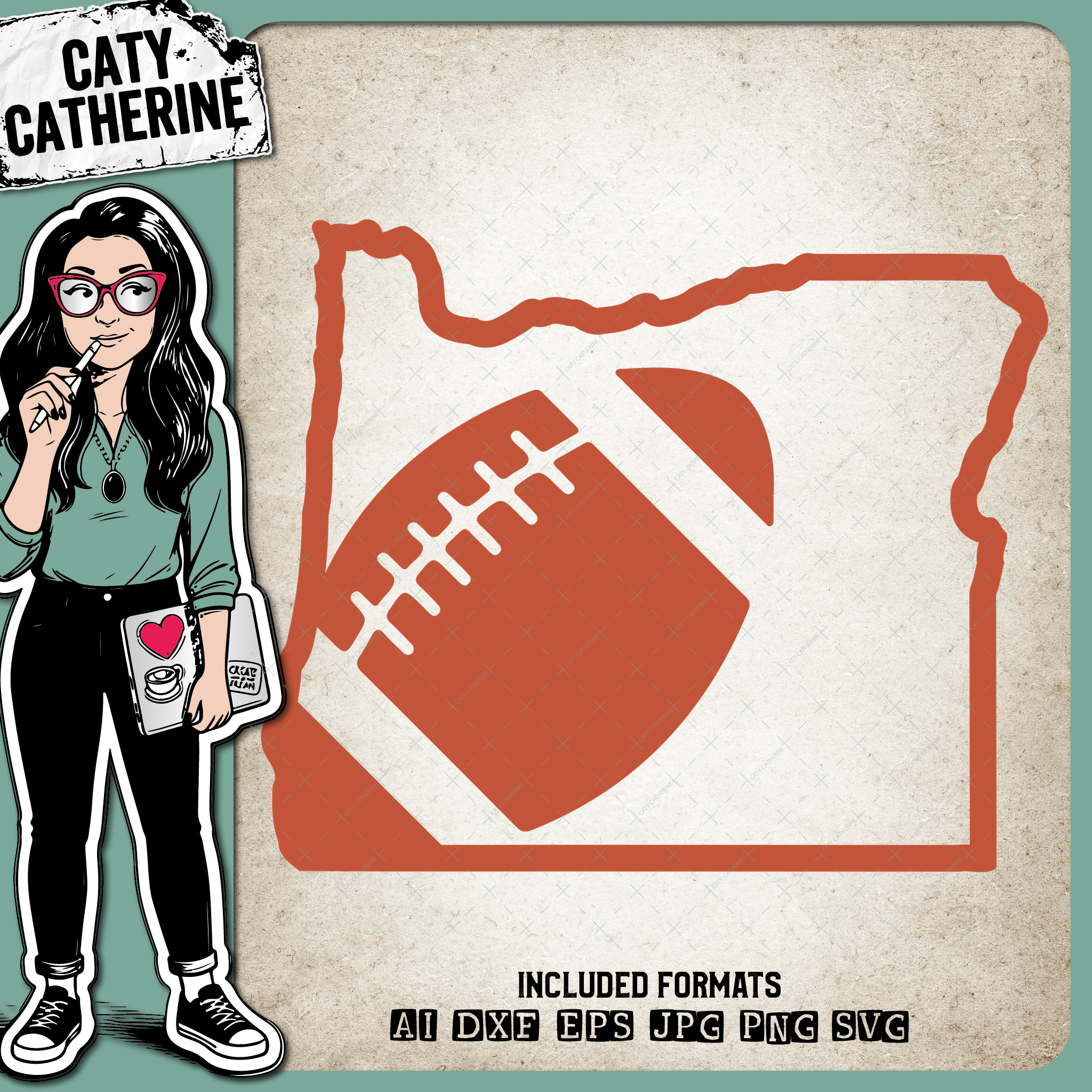 Oregon US State American Football NFL – Travel SVG Design by Caty Catherine