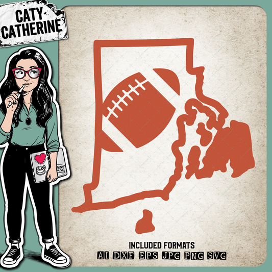 Rhode Island US State American Football NFL – Travel SVG Design by Caty Catherine
