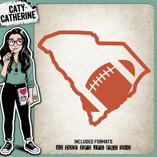 South Carolina US State American Football NFL – Travel SVG Design by Caty Catherine