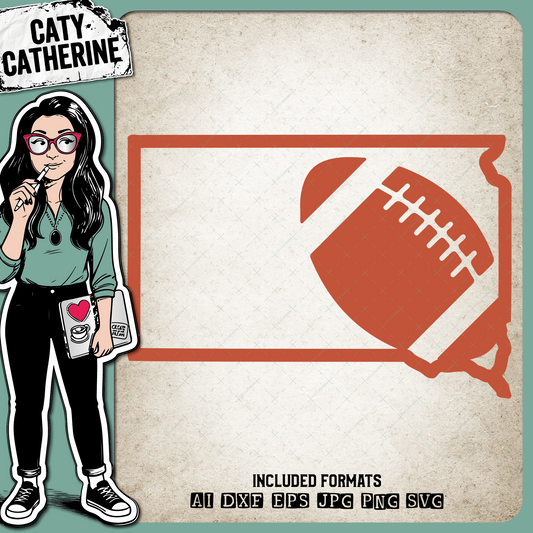South Dakota US State American Football NFL – Travel SVG Design by Caty Catherine
