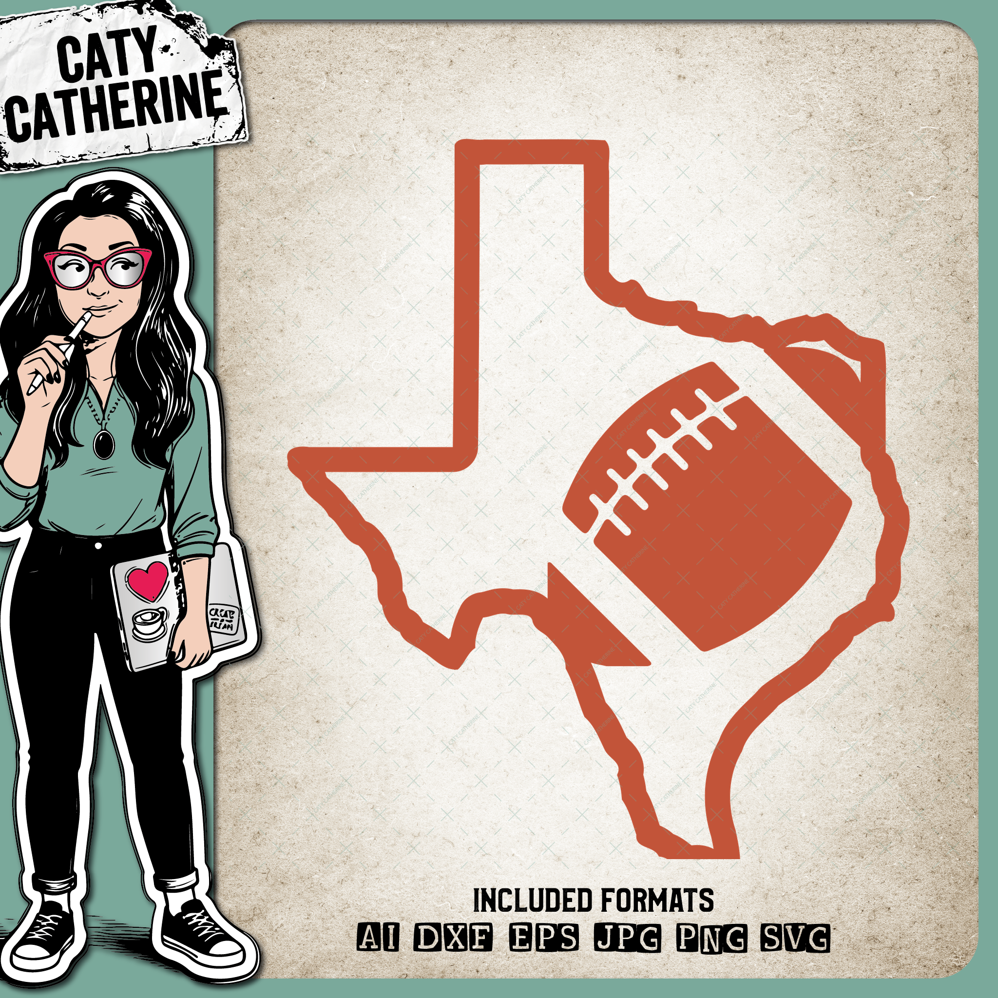 Texas US State American Football NFL – Travel SVG Design by Caty Catherine
