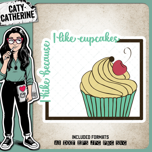 Wyoming US State I Hike Because I Like Cupcakes – Travel SVG Design by Caty Catherine