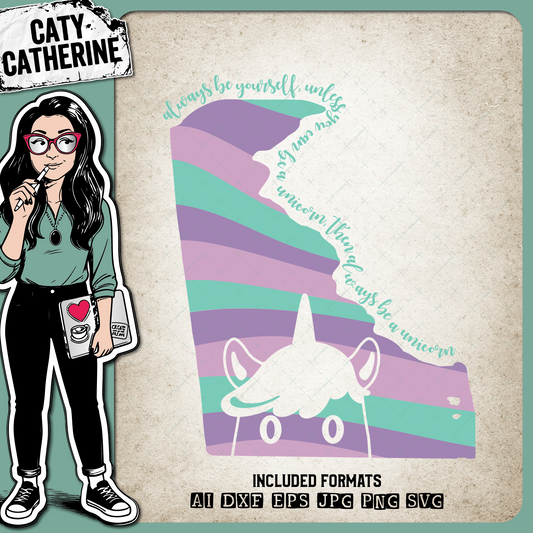 Delaware US State Always Be A Unicorn – Travel SVG Design by Caty Catherine