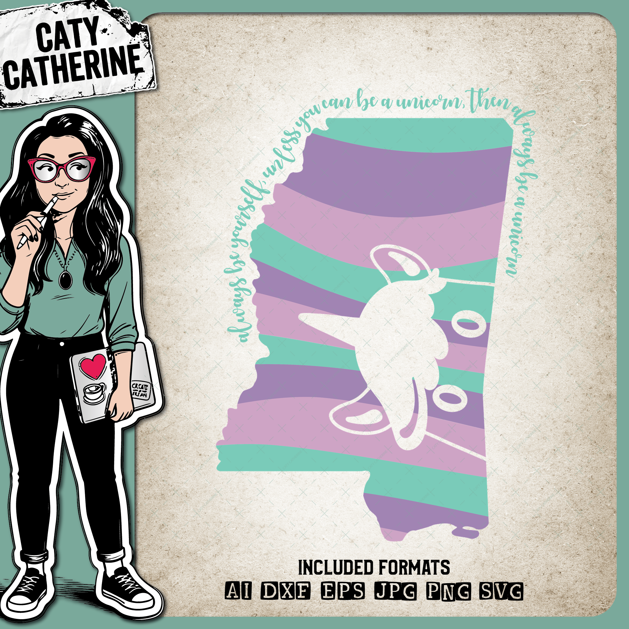 Mississippi US State Always Be A Unicorn – Travel SVG Design by Caty Catherine