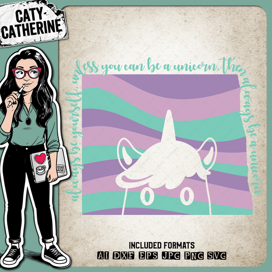North Dakota US State Always Be A Unicorn – Travel SVG Design by Caty Catherine