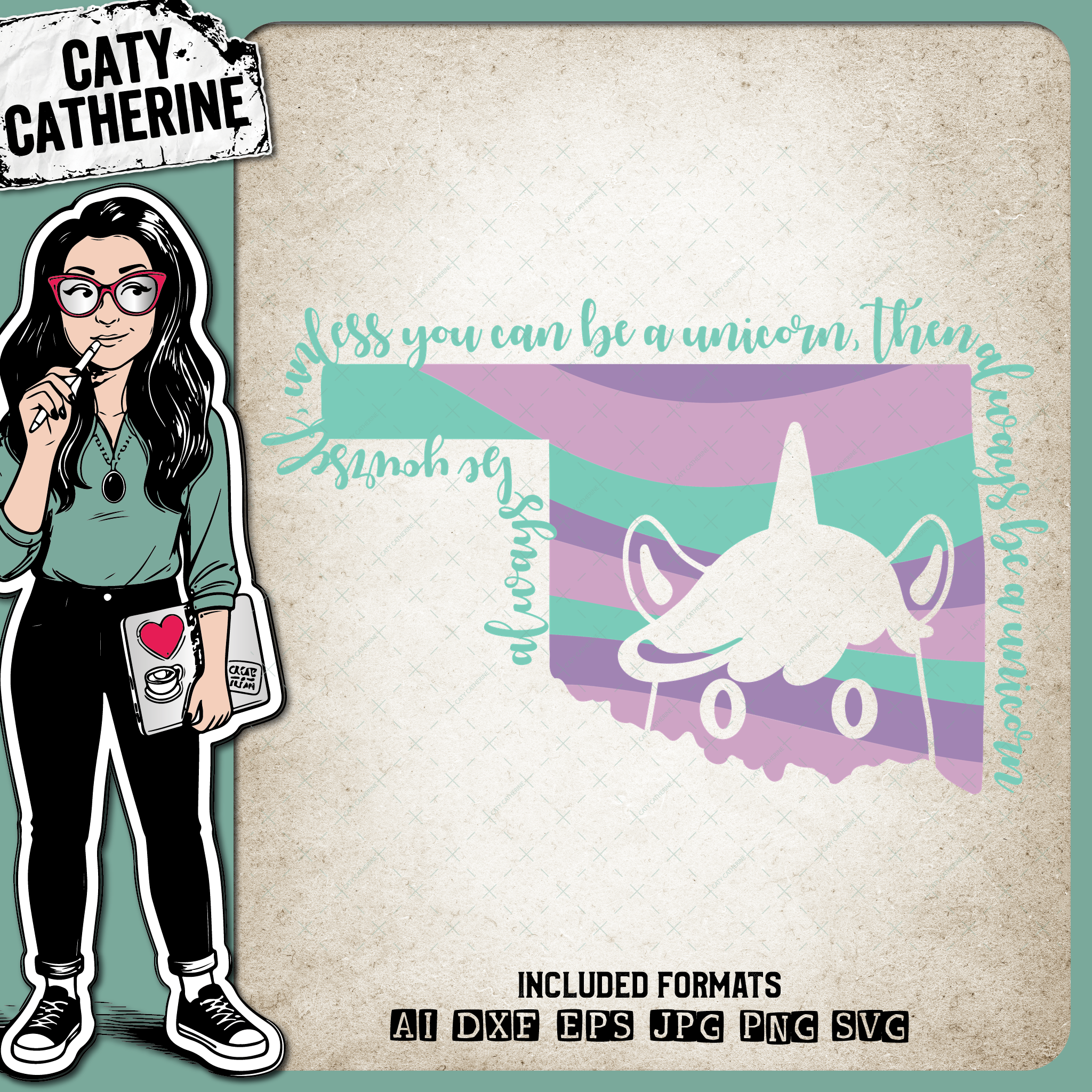 Oklahoma US State Always Be A Unicorn – Travel SVG Design by Caty Catherine