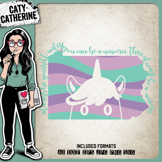 Pennsylvania US State Always Be A Unicorn – Travel SVG Design by Caty Catherine