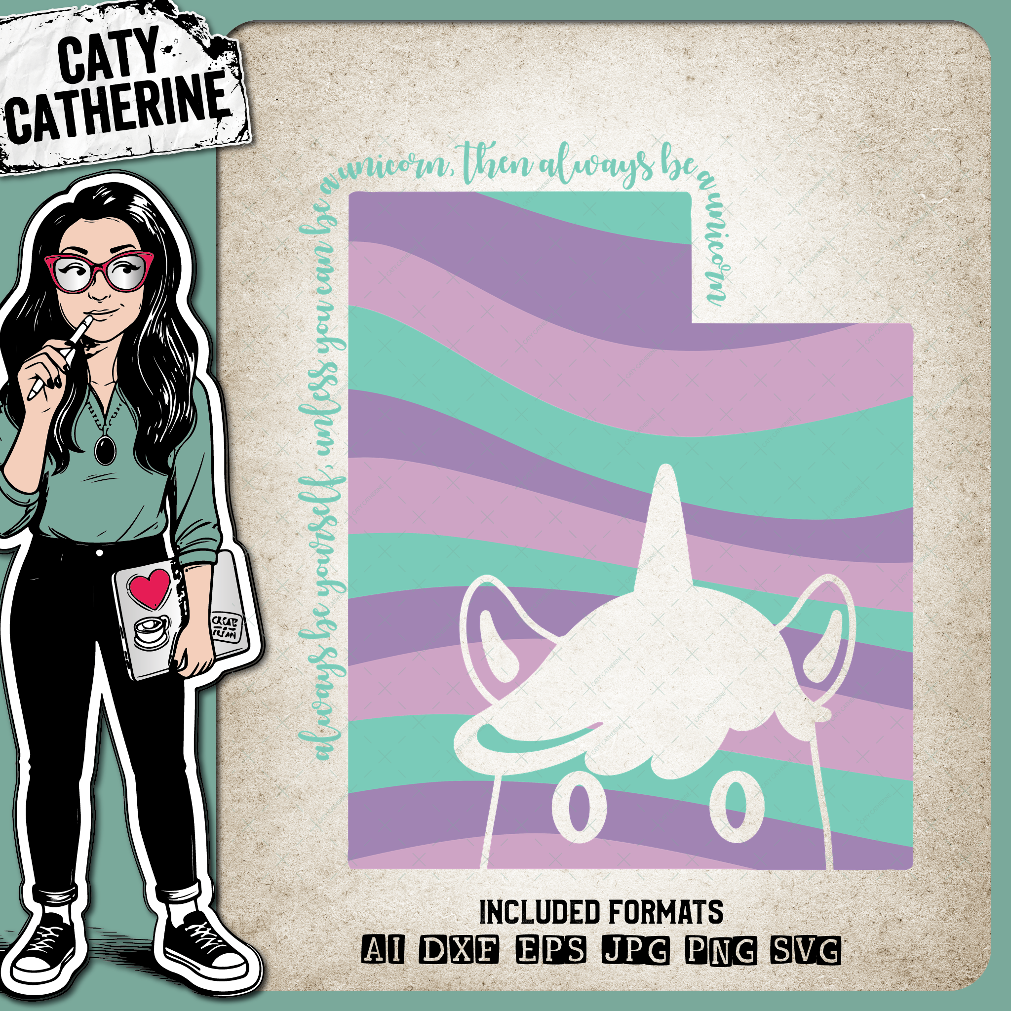 Utah US State Always Be A Unicorn – Travel SVG Design by Caty Catherine