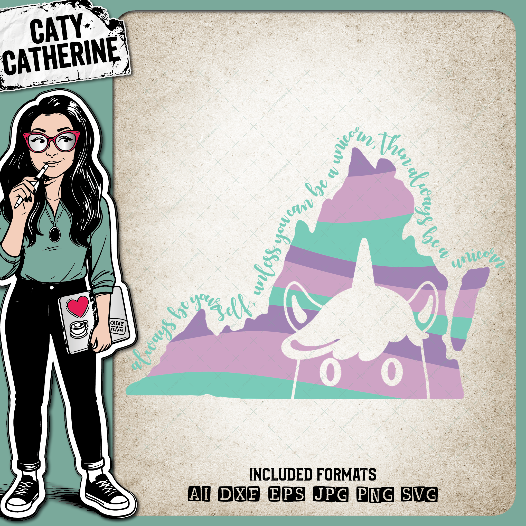 Virginia US State Always Be A Unicorn – Travel SVG Design by Caty Catherine