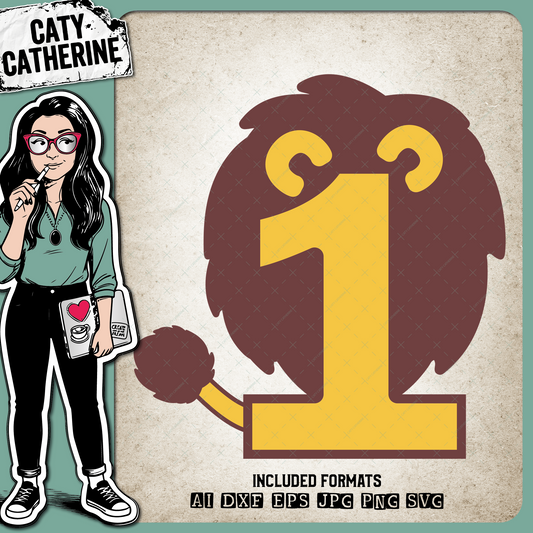 1 One Years Old Lion Jungle Theme – Birthday SVG Design by Caty Catherine
