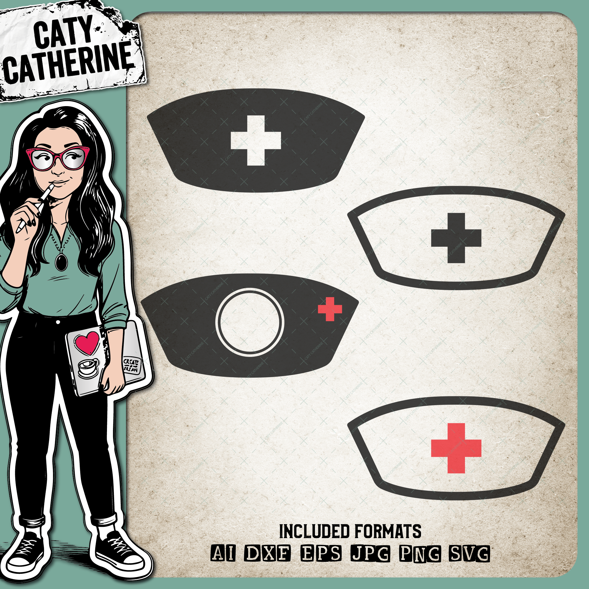 Nurse Hat Uniform Nurse Nursing – Occupations SVG Design by Caty Catherine