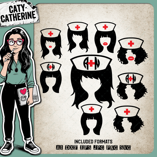 Nurse Nursing Silhouette – Occupations SVG Design by Caty Catherine