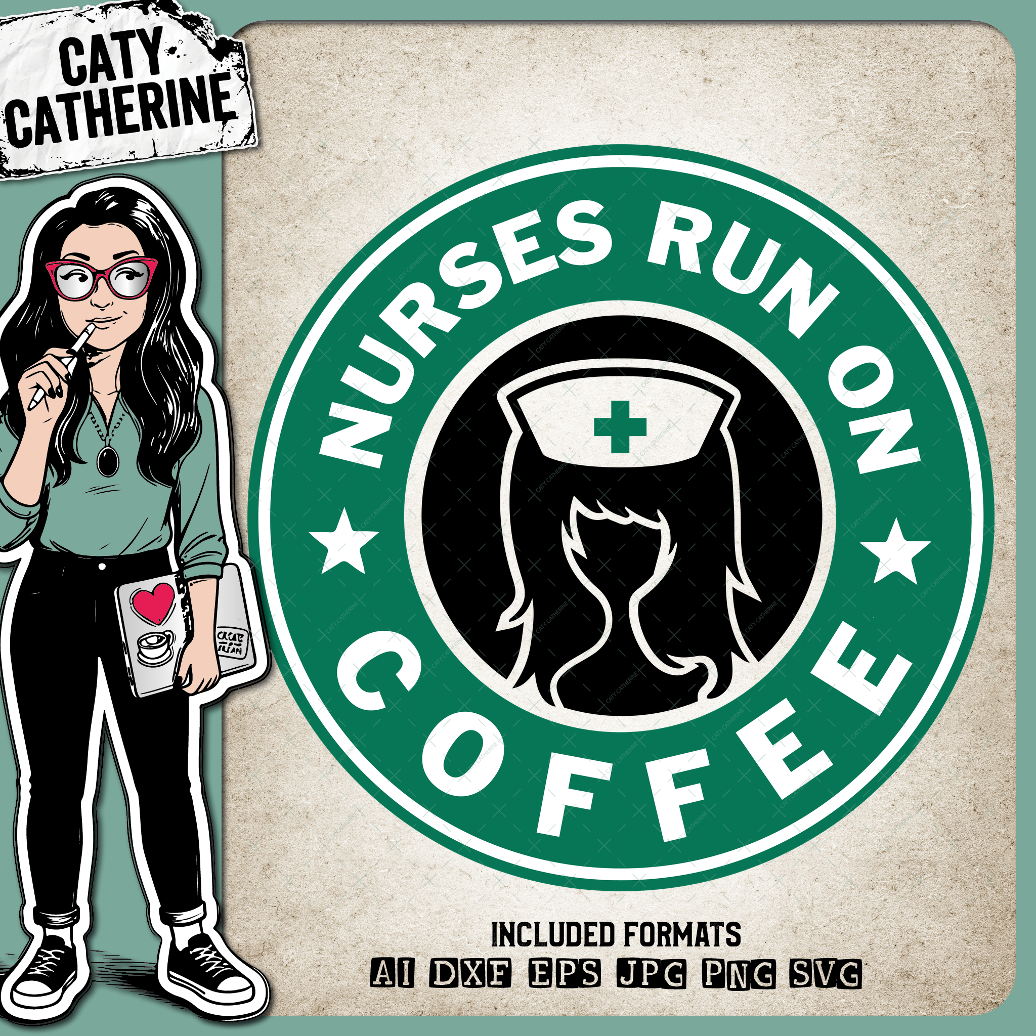 Nurses Run On Coffee Starbucks Nurse Nursing – Occupations SVG Design by Caty Catherine