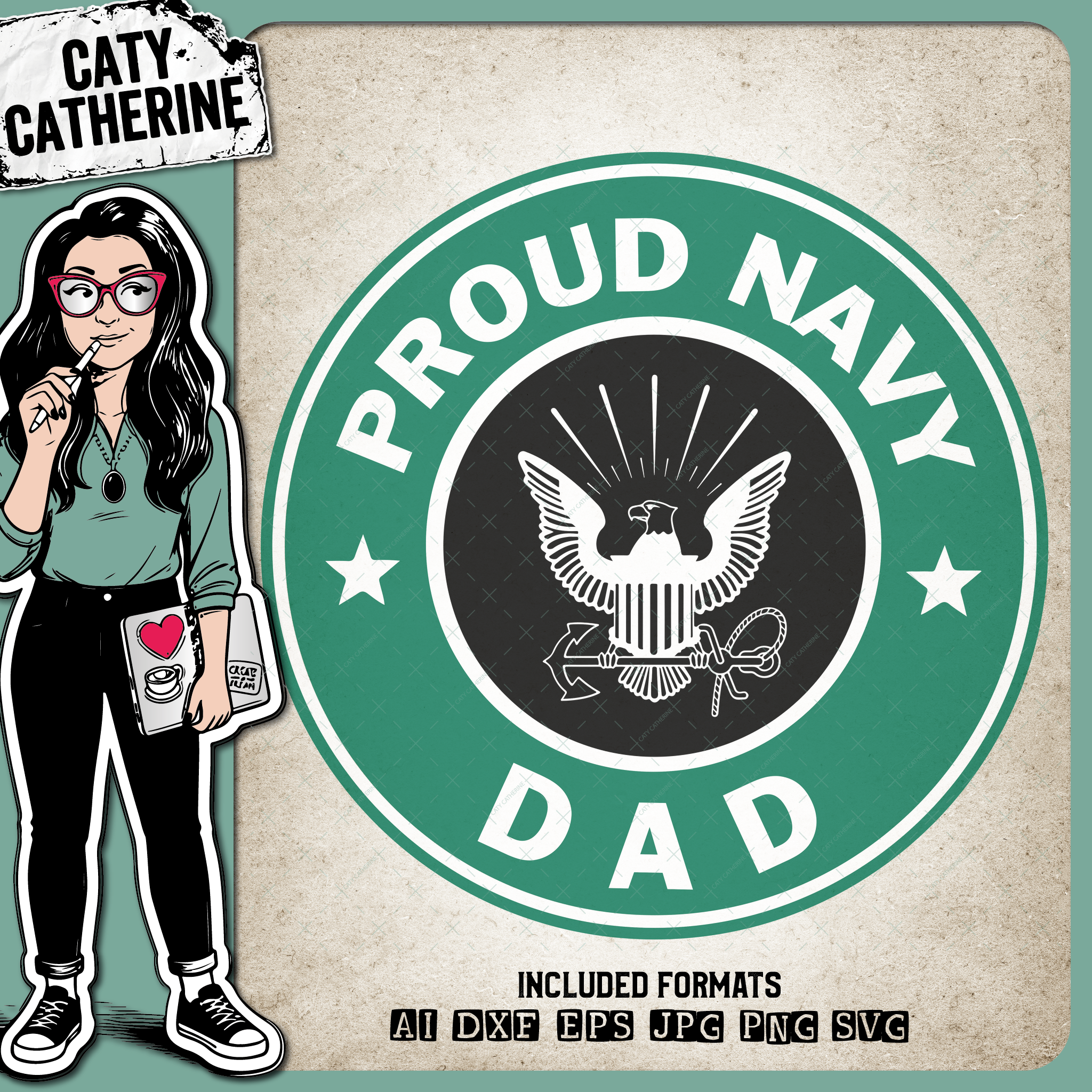 Proud Navy Dad Military – SVG Design by Caty Catherine