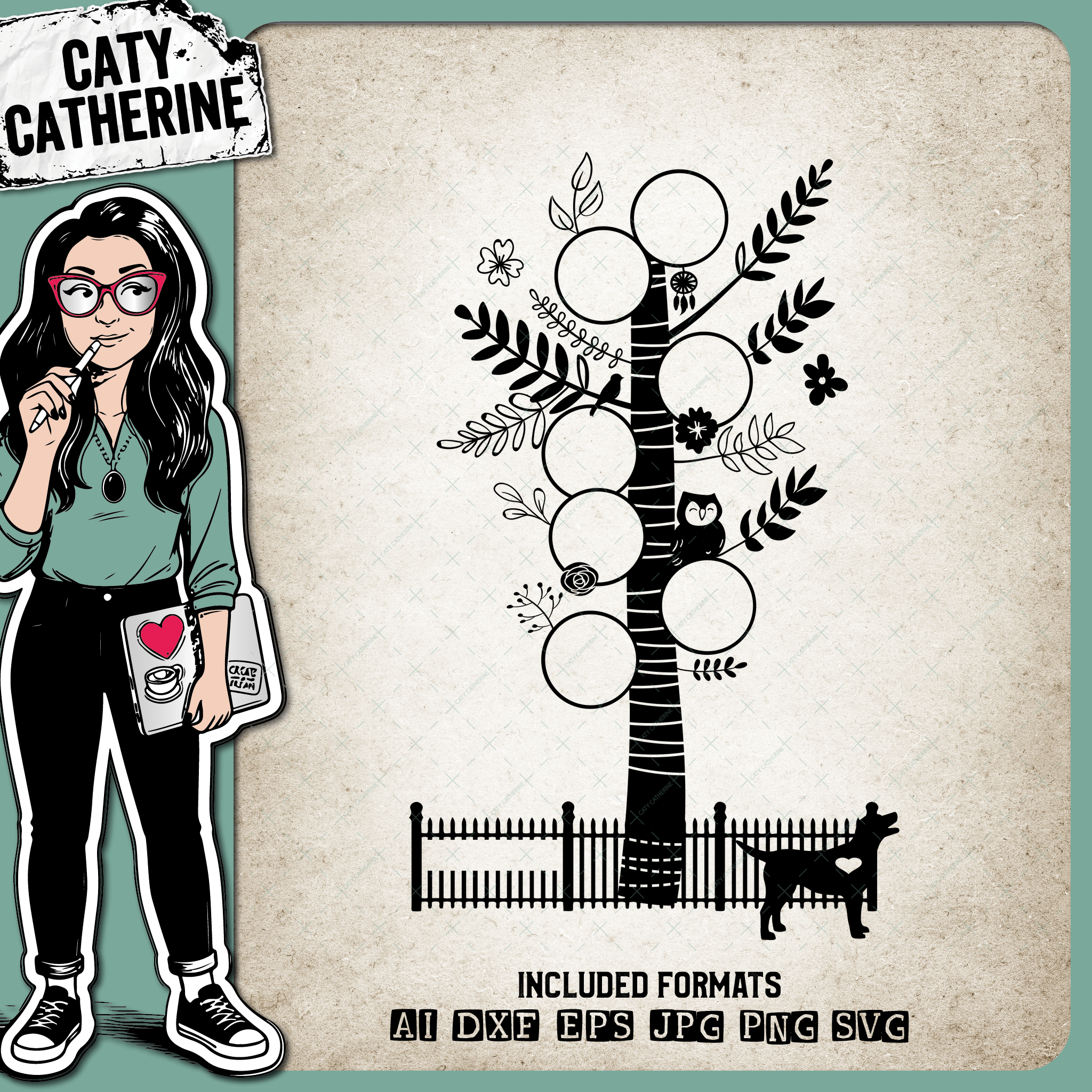 Family Tree Birch Tree – SVG Design by Caty Catherine