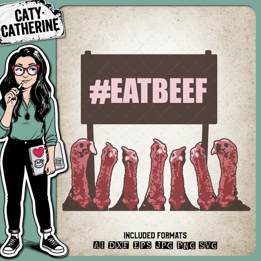 Thanksgiving Turkey Protest Eat Beef Funny – SVG Design by Caty Catherine