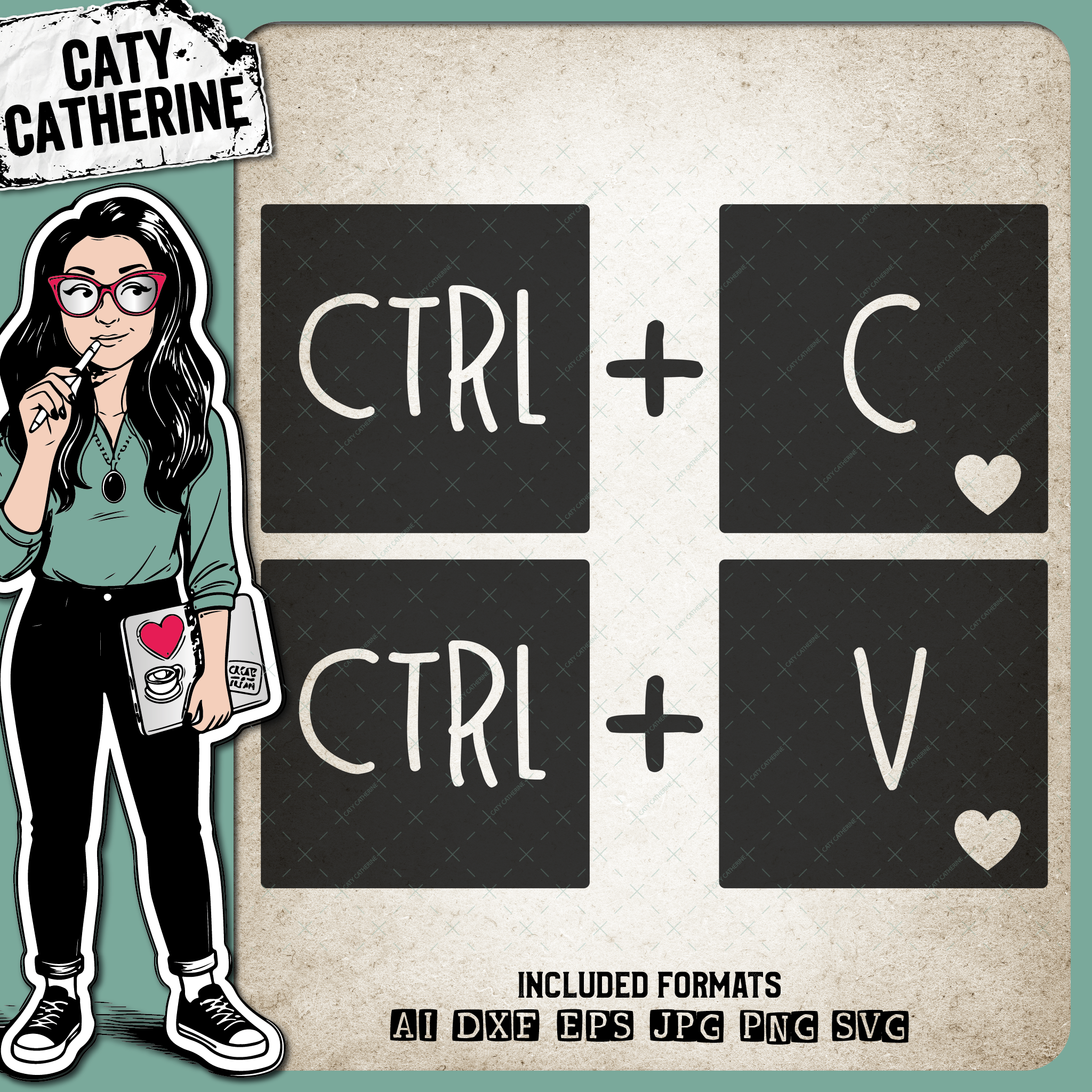 CTRL + C CTRL + V Copy and Paste Funny Baby & Parent – Family SVG Design by Caty Catherine