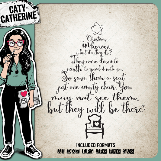 Christmas In Heaven Save Them A Seat Remembrance – SVG Design by Caty Catherine