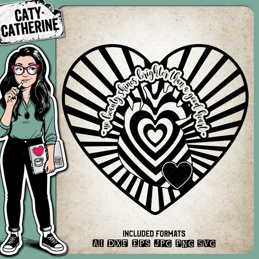 No Beauty Shines Brighter Than A Good Heart – Quotes & Sayings SVG Design by Caty Catherine