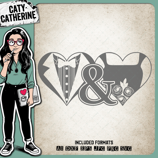 Mr & Mrs Bride & Groom Wedding – SVG Design by Caty Catherine