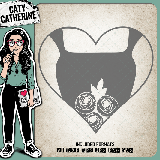 Mrs Bride Wedding Dress Bouquet Heart Wedding – SVG Design by Caty Catherine